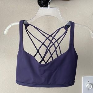 Lululemon free to be wild bra navy purple sz 10